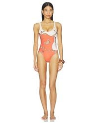 Versace - One Piece Swimsuit Stolen Jewels Printed On Responsible Matt Lycra - Lyst