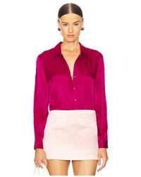 L'Agence - 'Agence 'Agence Blusa Abotonada Tyler En Color Rose Talla En - Lyst