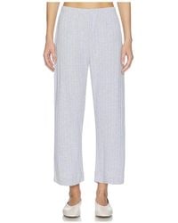 Leset - Pointelle Crop Wide Leg Pant - Lyst
