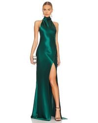 SAU LEE - Penelope Satin Halter Gown - Lyst