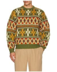 Beams Plus - Crew Fair Isle Pattern 3G Sweater - Lyst