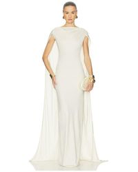 Helsa Jersey Deep V Maxi Dress in White | Lyst