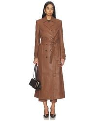 Bardot - Faux Leather Longline Coat - Lyst