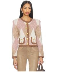 L'Agence - 'Agence Siobhan Fuzzy Argyle Cardi - Lyst