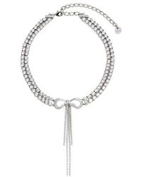 Self-Portrait - Double Crystal Bow Choker - Lyst