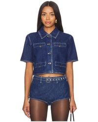 Lioness - Halston Denim Top - Lyst