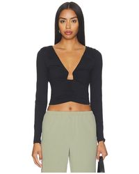 Susana Monaco - Angle Wire Gathered Longsleeve Top - Lyst