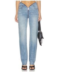 Alexander Wang - Dipped V Zip Waistband Straight Leg Jeans - Lyst