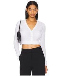 Enza Costa - Cropped V Neck Cardigan - Lyst