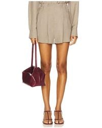 St. Agni - Melange Paperbag Waist Shorts - Lyst