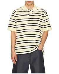 DUNST - Chunky Striped Polo Shirt - Lyst
