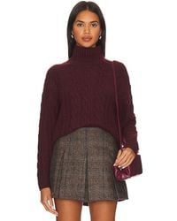 Autumn Cashmere - Cropped Cable Mock Neck - Lyst