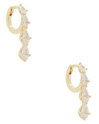 By Adina Eden - Teardrop Cz Cascade Huggie Earrings - Lyst