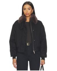 Paris Georgia Basics - Elemental Utilitarian Bomber With Fur Collar - Lyst