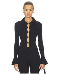 Self-Portrait - Button Down Knit Top - Lyst