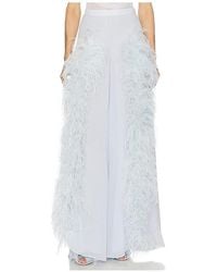 LAPOINTE - Wide Leg Pant With Feathers - Lyst