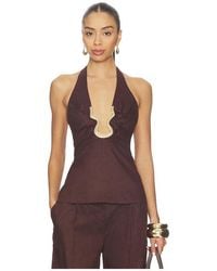 Bardot - Cavarly Linen Halter Top - Lyst