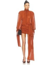 ROWEN ROSE - Bow Neck Mini Dress - Lyst