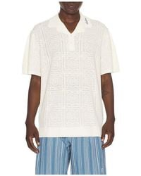 Malbon Golf Resort Crochet Polo in White for Men | Lyst