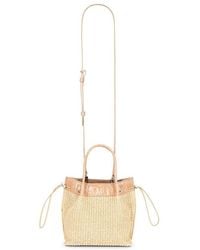 BY FAR - Baby Kayla Raffia & Croco Embossed Handbag - Lyst