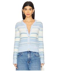 Ganni - Cárdigan En Color Bebe Azul Talla En - Lyst
