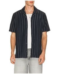 Vince - Striped Terry Short Sleeve Cabana Shirt - Lyst