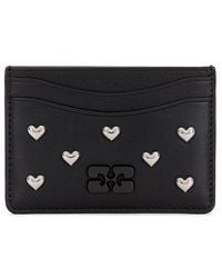 Ganni - Bou Card Holder Hearts Studs - Lyst