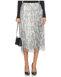 Rag & Bone - JUPE MIDI BILLIE en Metallic Silver - Lyst