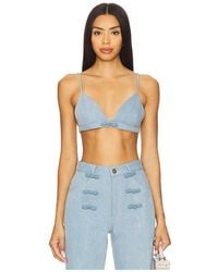 SAU LEE - Cleo Denim Bralette - Lyst