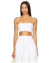 Susana Monaco - Embroidered Poplin Micro String Top - Lyst