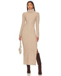 L'academie - Maxi Cable Knit Sweater Dress - Lyst