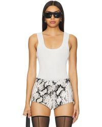 Alexander Wang - Tank Top With Embossed Logo Washed Smoked White - Lyst