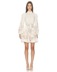 Zimmermann - Valiant Button Mini Dress - Lyst