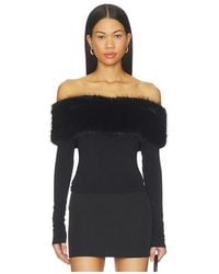 MORE TO COME - Evie Faux Fur Top - Lyst