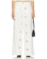 For Love & Lemons - Daisy Eyelet Baggy Jeans - Lyst