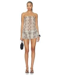 Indah - Izzy Printed Drop Waist Mini Dress - Lyst