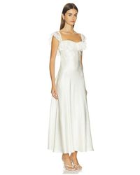 sonata lady length dress in crème Mirror Palais Silk-Charmeuse Lady-Length White abaya set for women