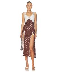 ROWEN ROSE - Polka Dots Long Dress - Lyst
