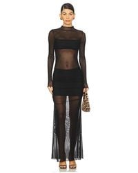 fleur maxi dress in dark brown superdown Flora Satin Maxi Dress main image 0