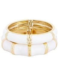 petit moments - Enamel Stripe & Bamboo Set Of 2 Cuff - Lyst