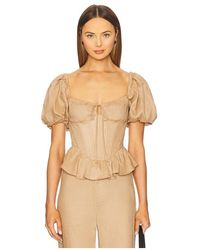 Bardot - Esra Puff Sleeve Corset Top - Lyst