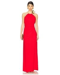 Rachel Gilbert - Vestido Largo Raye En Color Rojo Talla (También En 3, 4) - Lyst