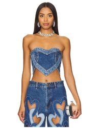 Area - Heart Strapless Top - Lyst