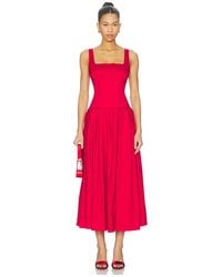 LPA Seina Midi Dress in White | Lyst UK