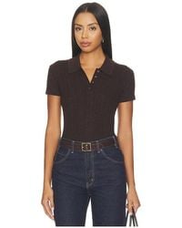 GOOD AMERICAN - The Micro Cable Polo Shirt - Lyst