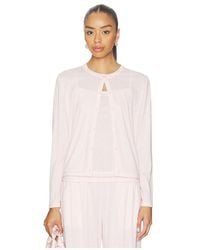 Barefoot Dreams - Pointelle Rib Cardigan With Scallop Trim - Lyst