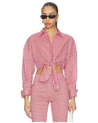 AEXAE - Linen Shirt Tie Top - Lyst