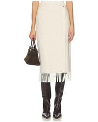 Polo Ralph Lauren - Fringe Herringbone Wrap Skirt - Lyst