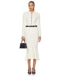 Self-Portrait - Knit Denim Insert Midi Dress - Lyst