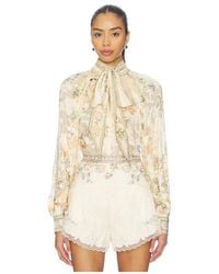 CAMILLA - Detachable Bow Raglan Blouse En Color Neutral Talla (También En S) - Lyst